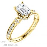 Emerald Cut Forever Brilliant Moissanite Engagement Ring #GTJ1240-emerald-fb-y