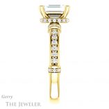 Emerald Cut Forever Brilliant Moissanite Engagement Ring #GTJ1240-emerald-fb-y