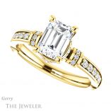 Emerald Cut Forever Brilliant Moissanite Engagement Ring #GTJ1240-emerald-fb-y