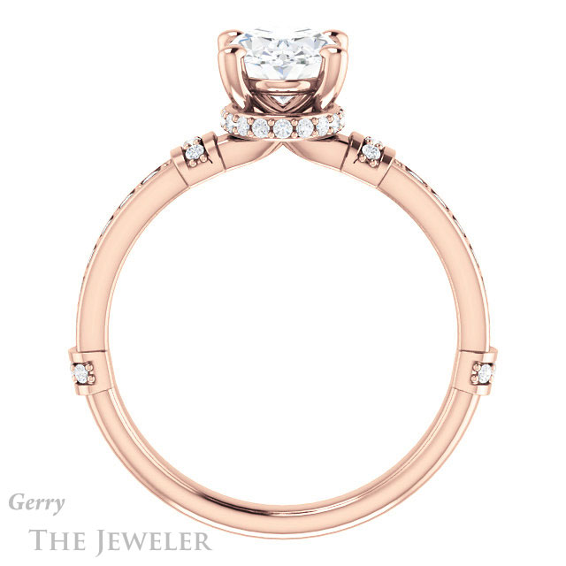Oval Shaped Forever One Moissanite Engagement Ring #GTJ1240-oval-fo-r