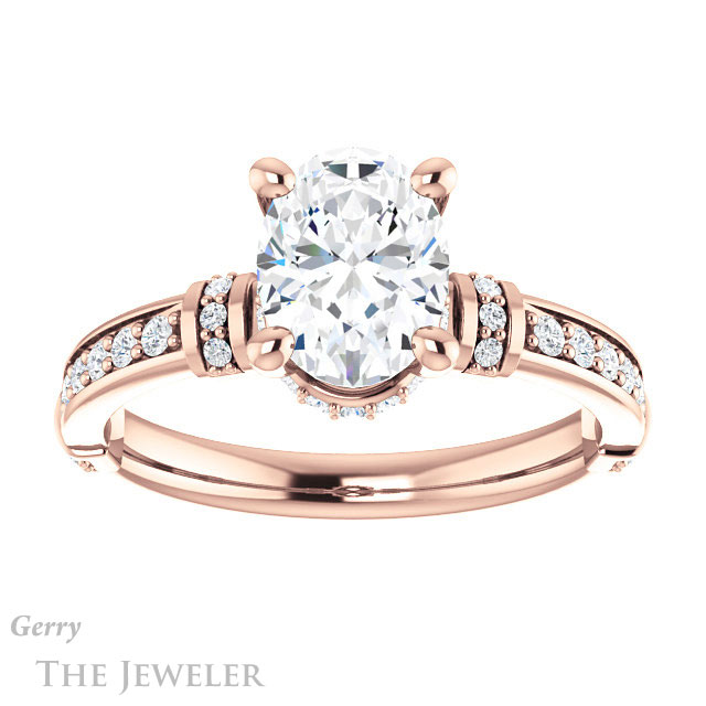 Oval Shaped Forever One Moissanite Engagement Ring #GTJ1240-oval-fo-r