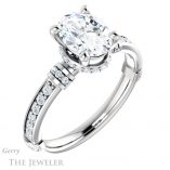 Oval Shaped Forever One Moissanite Engagement Ring #GTJ1240-oval-fo-w