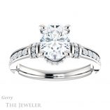 Oval Shaped Forever One Moissanite Engagement Ring #GTJ1240-oval-fo-w