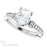 Oval Shaped Forever One Moissanite Engagement Ring #GTJ1240-oval-fo-w
