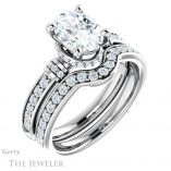 Oval Shaped Forever One Moissanite Engagement Ring #GTJ1240-oval-fo-w