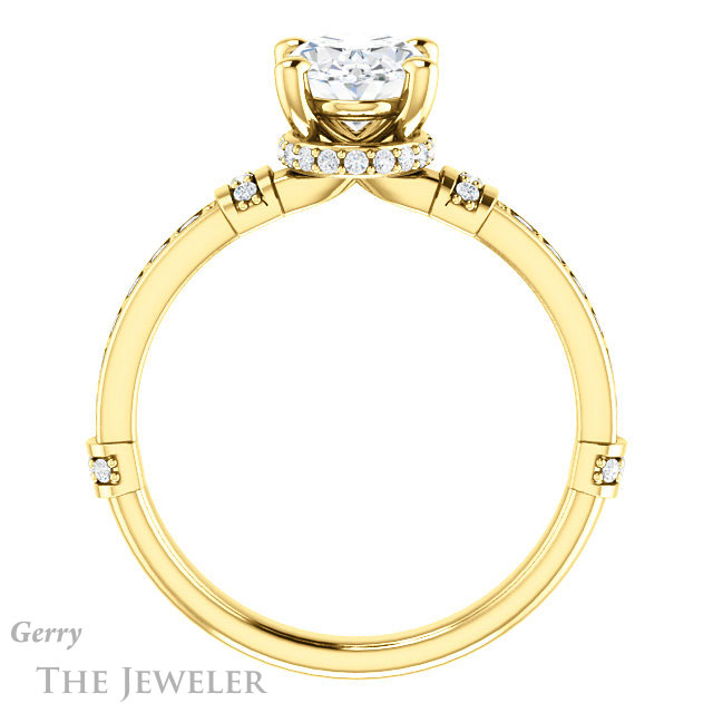 Oval Shaped Forever One Moissanite Engagement Ring #GTJ1240-oval-fo-y