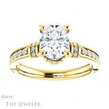 Oval Shaped Forever One Moissanite Engagement Ring #GTJ1240-oval-fo-y