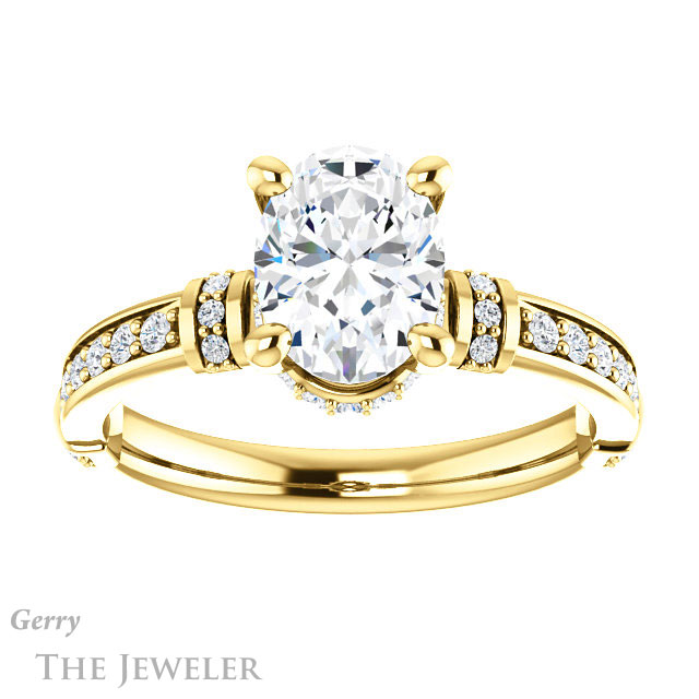 Oval Shaped Forever One Moissanite Engagement Ring #GTJ1240-oval-fo-y