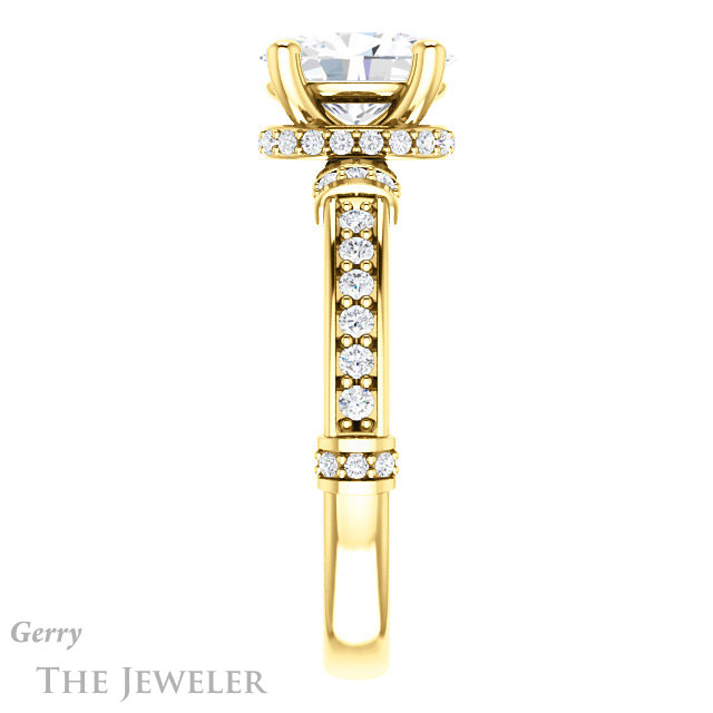 Oval Shaped Forever One Moissanite Engagement Ring #GTJ1240-oval-fo-y