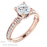 Round Cut Forever One Moissanite Engagement Ring #GTJ1240-round-fo-r