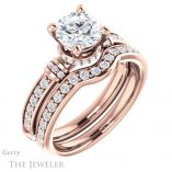 Round Cut Forever One Moissanite Engagement Ring #GTJ1240-round-fo-r