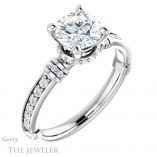 Round Cut Forever One Moissanite Engagement Ring #GTJ1240-round-fo-w 4 Round Cut Forever One Moissanite Engagement Ring #GTJ1240-round-fo-w