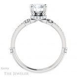 Round Cut Forever One Moissanite Engagement Ring #GTJ1240-round-fo-w 2 Round Cut Forever One Moissanite Engagement Ring #GTJ1240-round-fo-w