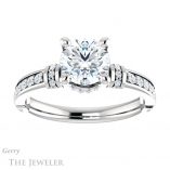 Round Cut Forever One Moissanite Engagement Ring #GTJ1240-round-fo-w 1 Round Cut Forever One Moissanite Engagement Ring #GTJ1240-round-fo-w