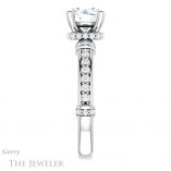Round Cut Forever One Moissanite Engagement Ring #GTJ1240-round-fo-w 3 Round Cut Forever One Moissanite Engagement Ring #GTJ1240-round-fo-w