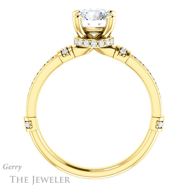 Round Cut Forever One Moissanite Engagement Ring #GTJ1240-round-fo-y