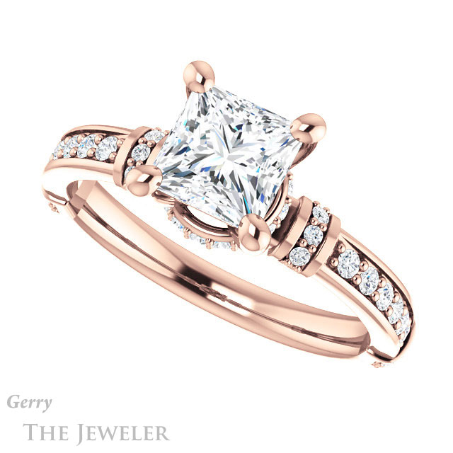 Princess Cut Forever One Moissanite Engagement Ring #GTJ1240-square-fo-r
