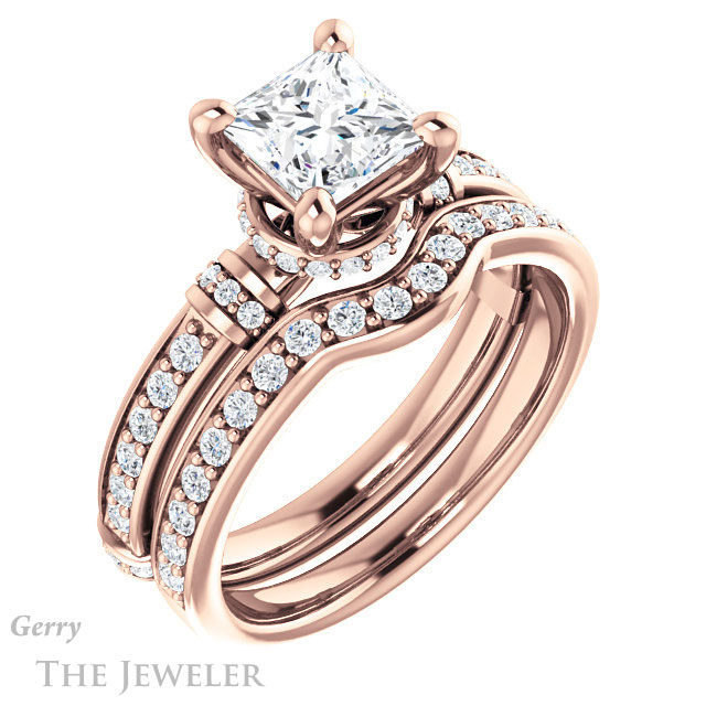 Princess Cut Forever One Moissanite Engagement Ring #GTJ1240-square-fo-r
