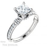 Princess Cut Forever One Moissanite Engagement Ring #GTJ1240-square-fo-w 4 Princess Cut Forever One Moissanite Engagement Ring #GTJ1240-square-fo-w
