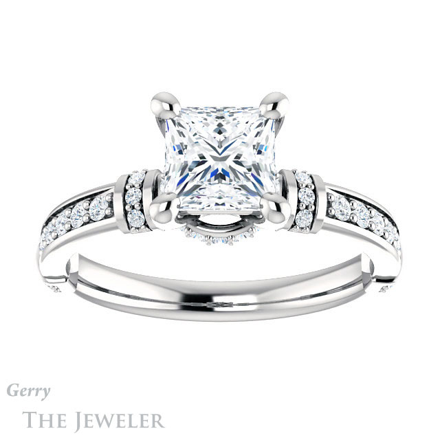 Princess Cut Forever One Moissanite Engagement Ring #GTJ1240-square-fo-w 1 Princess Cut Forever One Moissanite Engagement Ring #GTJ1240-square-fo-w