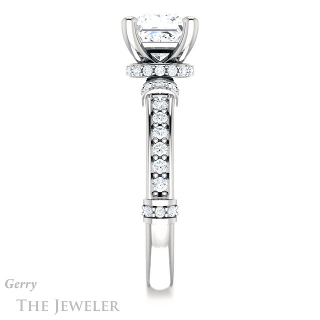 Princess Cut Forever One Moissanite Engagement Ring #GTJ1240-square-fo-w 3 Princess Cut Forever One Moissanite Engagement Ring #GTJ1240-square-fo-w