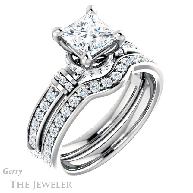Princess Cut Forever One Moissanite Engagement Ring #GTJ1240-square-fo-w 6 Princess Cut Forever One Moissanite Engagement Ring #GTJ1240-square-fo-w
