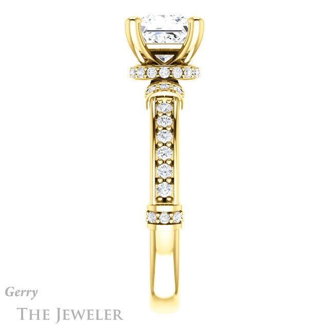 Princess Cut Forever One Moissanite Engagement Ring #GTJ1240-square-fo-y