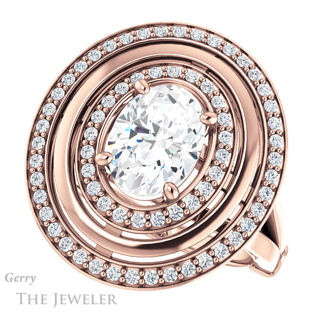 Oval Shaped Forever One Moissanite Engagement Ring #GTJ1241-oval-fo-r | Gerry The Jeweler Oval Shaped Forever One Moissanite Engagement Ring #GTJ1241-oval-fo-r