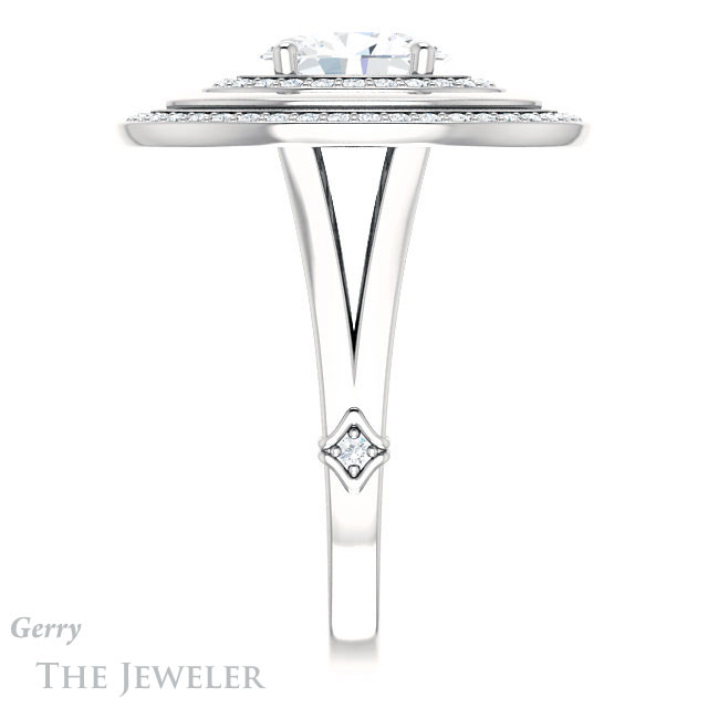 Oval Shaped Forever One Moissanite Engagement Ring #GTJ1241-oval-fo-w | Gerry The Jeweler Oval Shaped Forever One Moissanite Engagement Ring #GTJ1241-oval-fo-w