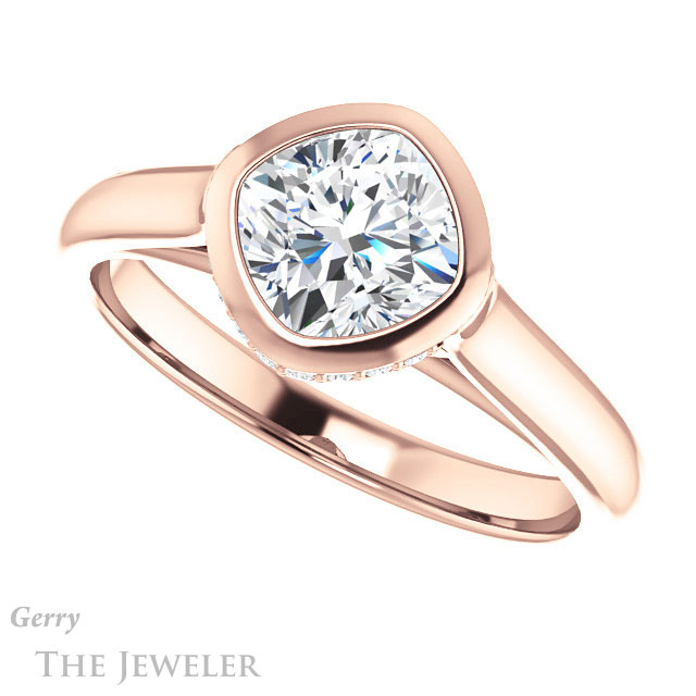 Cushion Cut Forever One Moissanite Engagement Ring #GTJ1242-cushion-fo-r