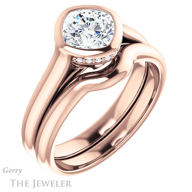 Cushion Cut Forever One Moissanite Engagement Ring #GTJ1242-cushion-fo-r