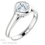 Cushion Cut Forever One Moissanite Engagement Ring #GTJ1242-cushion-fo-w 4 Cushion Cut Forever One Moissanite Engagement Ring #GTJ1242-cushion-fo-w