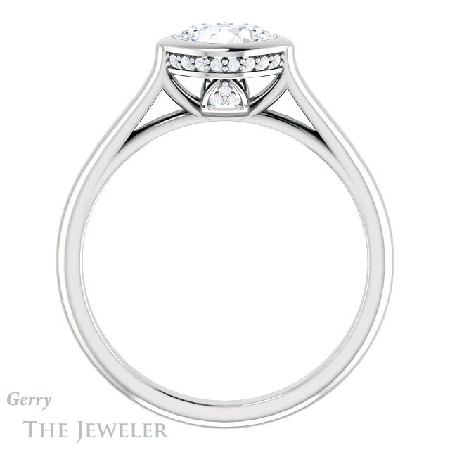 Cushion Cut Forever One Moissanite Engagement Ring #GTJ1242-cushion-fo-w 2 Cushion Cut Forever One Moissanite Engagement Ring #GTJ1242-cushion-fo-w