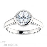 Cushion Cut Forever One Moissanite Engagement Ring #GTJ1242-cushion-fo-w 1 Cushion Cut Forever One Moissanite Engagement Ring #GTJ1242-cushion-fo-w