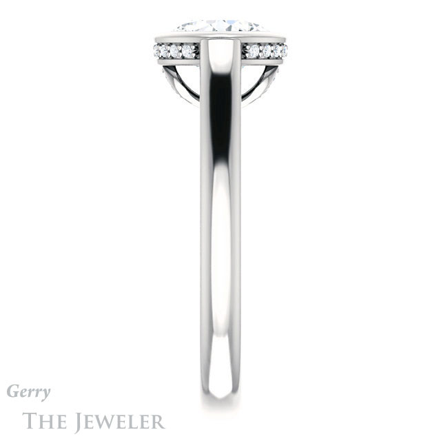 Cushion Cut Forever One Moissanite Engagement Ring #GTJ1242-cushion-fo-w 3 Cushion Cut Forever One Moissanite Engagement Ring #GTJ1242-cushion-fo-w