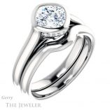 Cushion Cut Forever One Moissanite Engagement Ring #GTJ1242-cushion-fo-w 6 Cushion Cut Forever One Moissanite Engagement Ring #GTJ1242-cushion-fo-w
