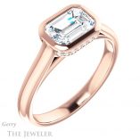 Emerald Cut Forever Brilliant Moissanite Engagement Ring #GTJ1242-emerald-fb-r