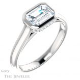 Emerald Cut Forever Brilliant Moissanite Engagement Ring #GTJ1242-emerald-fb-w