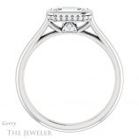 Emerald Cut Forever Brilliant Moissanite Engagement Ring #GTJ1242-emerald-fb-w