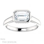 Emerald Cut Forever Brilliant Moissanite Engagement Ring #GTJ1242-emerald-fb-w