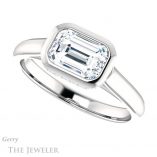 Emerald Cut Forever Brilliant Moissanite Engagement Ring #GTJ1242-emerald-fb-w
