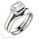 Emerald Cut Forever Brilliant Moissanite Engagement Ring #GTJ1242-emerald-fb-w