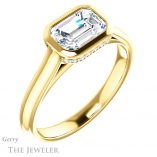 Emerald Cut Forever Brilliant Moissanite Engagement Ring #GTJ1242-emerald-fb-y