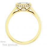 Emerald Cut Forever Brilliant Moissanite Engagement Ring #GTJ1242-emerald-fb-y