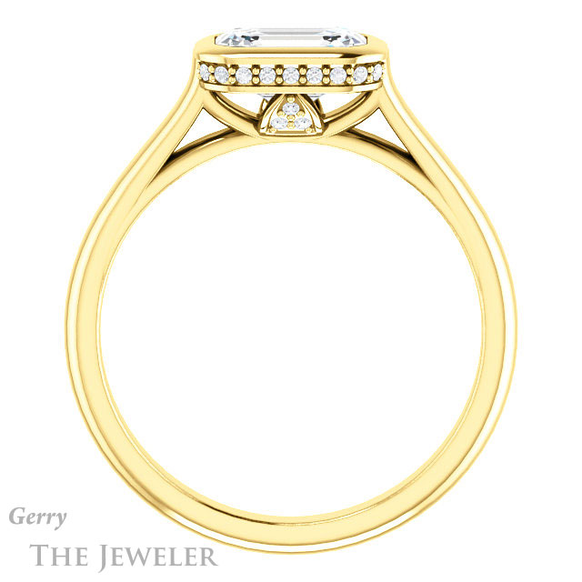Emerald Cut Forever Brilliant Moissanite Engagement Ring #GTJ1242-emerald-fb-y