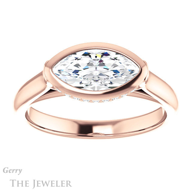 Marquise Cut Forever Brilliant Moissanite Engagement Ring #GTJ1242-marquise-fb-r