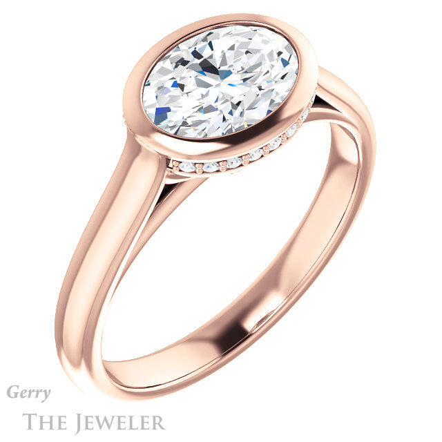 Oval Shaped Forever One Moissanite Engagement Ring #GTJ1242-oval-fo-r 4 Oval Shaped Forever One Moissanite Engagement Ring #GTJ1242-oval-fo-r