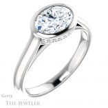 Oval Shaped Forever One Moissanite Engagement Ring #GTJ1242-oval-fo-w