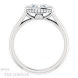 Oval Shaped Forever One Moissanite Engagement Ring #GTJ1242-oval-fo-w