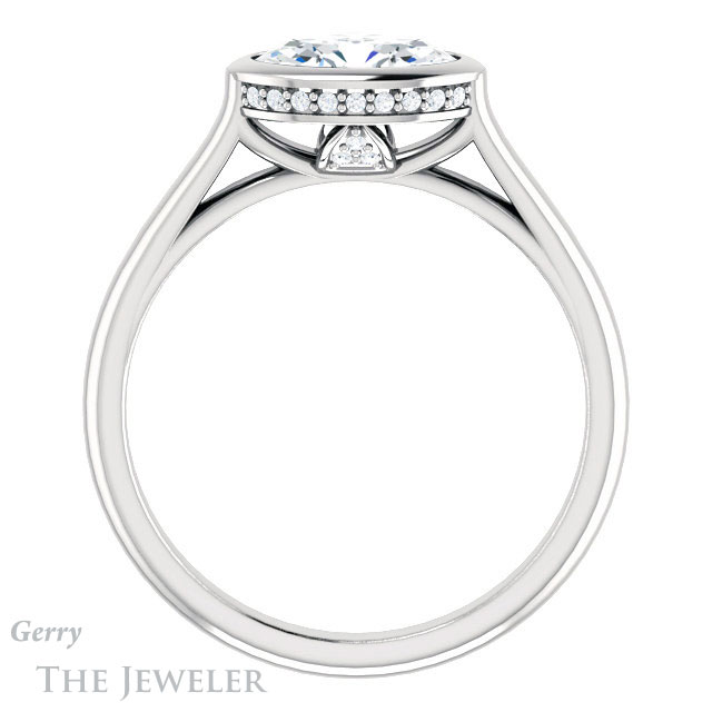 Oval Shaped Forever One Moissanite Engagement Ring #GTJ1242-oval-fo-w